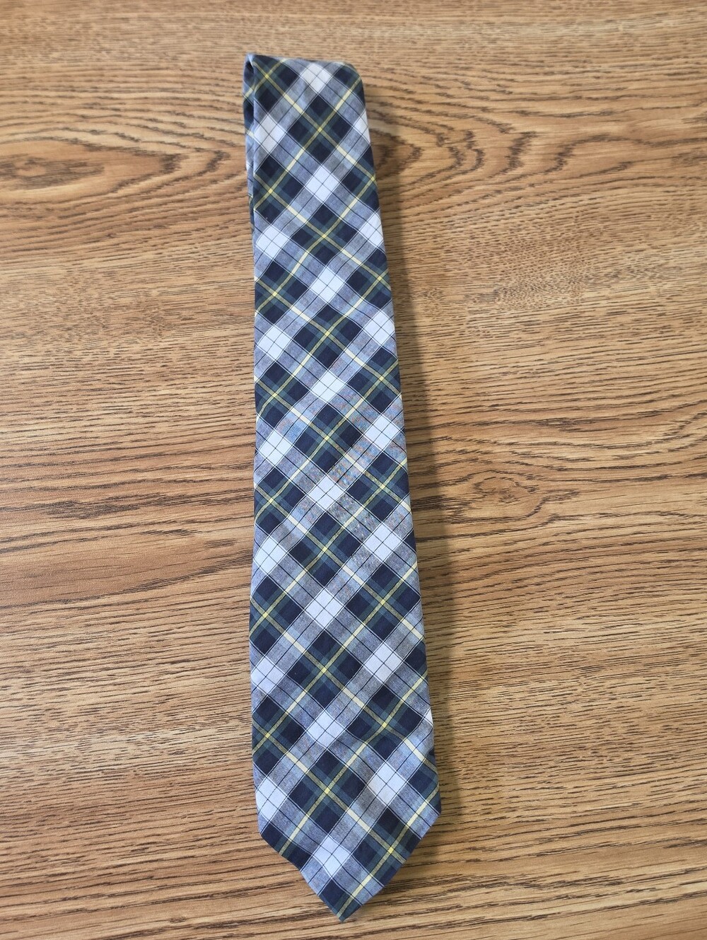 Vintage Brooks Brothers Makers Plaid Cotton Tie Made In USA